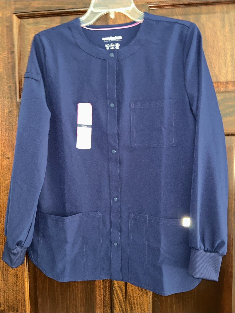 Scrubstar Navy Snap Front Scrub Jacket XS NWT